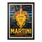 Poster pubblicitario con cornice per Martini, Italia, 1970, Immagine 1