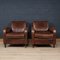 Vintage Dutch Sheepskin Leather Club Chairs, 1970, Set of 2 3