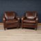 Vintage Dutch Sheepskin Leather Club Chairs, 1970, Set of 2 2