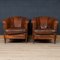 Vintage Dutch Matched Sheepskin Leather Tub Chairs, 1970, Set of 2 3