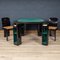 Lacquered Wood Games Table and Chairs by Pierluigi Molinari for Pozzi, 1970, Set of 5 2