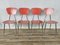 Set da pranzo con tavolo e 4 sedie in formic rossa, Italia, anni '70, set di 5, Immagine 20
