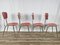 Set da pranzo con tavolo e 4 sedie in formic rossa, Italia, anni '70, set di 5, Immagine 21