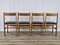 Beech and Leather Chairs, Italy, 1970s, Set of 4, Image 3