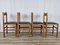 Beech and Leather Chairs, Italy, 1970s, Set of 4, Image 2