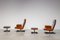 Modernist Teak Plywood Lounge Chairs with Ottoman, 1960s, Set of 4 8