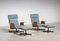 Modernist Teak Plywood Lounge Chairs with Ottoman, 1960s, Set of 4 1