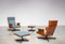 Modernist Teak Plywood Lounge Chairs with Ottoman, 1960s, Set of 4 5