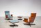 Modernist Teak Plywood Lounge Chairs with Ottoman, 1960s, Set of 4, Image 5