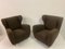 Large Italian Chairs in Chocolate Boucle, 1950s, Set of 2 5