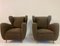 Large Italian Chairs in Chocolate Boucle, 1950s, Set of 2 14