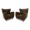 Grandes Chaises en Boucle Chocolat, Italie, 1950s, Set de 2 1