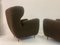 Large Italian Chairs in Chocolate Boucle, 1950s, Set of 2, Image 2