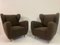 Large Italian Chairs in Chocolate Boucle, 1950s, Set of 2 12