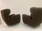 Large Italian Chairs in Chocolate Boucle, 1950s, Set of 2, Image 3