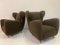 Large Italian Chairs in Chocolate Boucle, 1950s, Set of 2 7