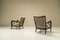 Armchairs in Ebonized Wood and Beige Upholstery by Paolo Buffa, Italy, 1940s, Set of 2, Image 2