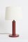 Art Deco Red Leather Table Lamp, 1930s 2