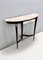 Vintage Beech Console with Demi Lune Portuguese Pink Marble Top, Italy, 1950s, Image 4