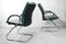 Modern German Green Leather Office Chairs, 1980s, Set of 3 5
