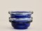 Clear Cobalt Blue Vase with Mercury Decor by Val-Saint-Lambert, 1950s 2