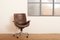Sedia da ufficio in pelle marrone con struttura in acciaio di Ernst Lüthy per Atelier L, 1977, Immagine 12