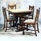 Edwardian Oak Draw Leaf Table and Chairs, Set of 5, Image 2