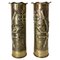 French World War I Brass Thistle and Cross of Lorraine Shells Casing, 1890s, Set of 2 1