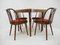 Czechoslovakian Suman Chairs and Table from Thonet, 1960s, Set of 5 3
