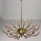 Vintage Ceiling Lamp in Brass & Glass, Italy, 1950s 3