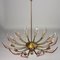 Vintage Deckenlampe aus Messing & Glas, Italien, 1950er 3