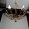 Vintage Ceiling Lamp in Brass & Glass, Italy, 1950s 6