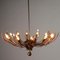 Vintage Ceiling Lamp in Brass & Glass, Italy, 1950s 2