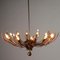 Vintage Ceiling Lamp in Brass & Glass, Italy, 1950s, Image 2