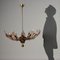 Vintage Ceiling Lamp in Brass & Glass, Italy, 1950s, Image 1