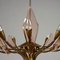 Vintage Ceiling Lamp in Brass & Glass, Italy, 1950s 4