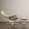 Leather Lounge Chair and Footstol attributed to Natuzzi, Italy, 2000s, Set of 2, Image 3