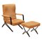 Recliner Armchair with Footrest, Italy, 1960s, Set of 2 1