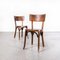 Deep Back Bistro Dining Chairs in Walnut from Baumann, 1950s, Set of 2 3