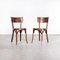 Deep Back Bistro Dining Chairs in Walnut from Baumann, 1950s, Set of 2 1