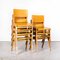 Casala Honey Beech Stacking Dining Chairs, 1950s, Set of 7 4