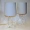 Vintage Rectangular Clear Acrylic Glass Table Lamps, 1970s, Set of 2 7