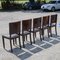 Italian Art Deco Chairs in Leather, Set of 5, Image 4