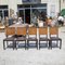 Italian Art Deco Chairs in Leather, Set of 5 2