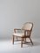 Scandinavian Modern Windsor Chair in Patinated Ash and White Bouclé by Hans J. Wegner, 1940s 7