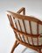 Scandinavian Modern Windsor Chair in Patinated Ash and White Bouclé by Hans J. Wegner, 1940s 5