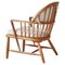 Scandinavian Modern Windsor Chair in Patinated Ash and White Bouclé by Hans J. Wegner, 1940s, Image 1