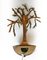 Französische Wandlampe aus vergoldetem Metall mit Olivenbaum und Kristallglas 7
