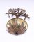 Französische Wandlampe aus vergoldetem Metall mit Olivenbaum und Kristallglas 3