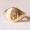 Vintage 18k Yellow Gold and Engraved Signet Ring, Image 2